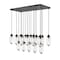 Z-Lite Arden Linear Chandelier, 17-Light, 18 In.W x 42 In.L x 12 In.H, Matte Black/Clear 651P-17L-MB - alternate 3